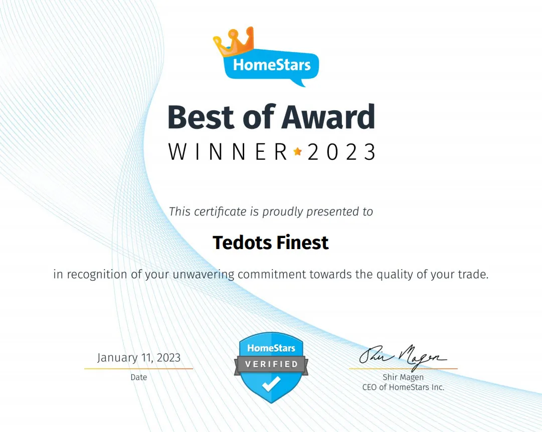 Tedot's Finest Home Stars Best of Award Winner 2023